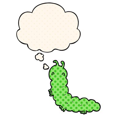 çizgi film tırtıl ve çizgi roman tarzında düşünce balonu