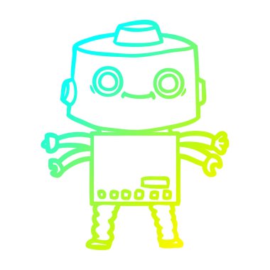 soğuk degrade çizgi çizim karikatür robot