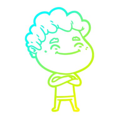 soğuk degrade çizgi çizim karikatür dostu adam