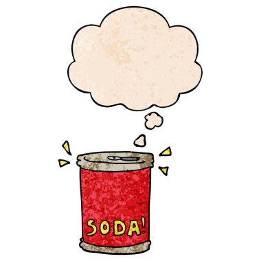 karikatür soda olabilir ve grunge doku desen st düşünce kabarcık