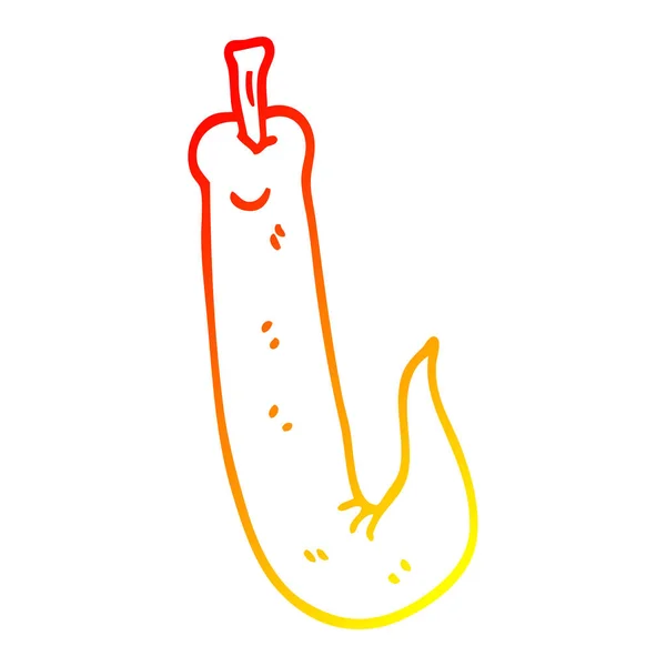 Varm gradient linje ritning tecknad Red Hot Chili Pepper — Stock vektor