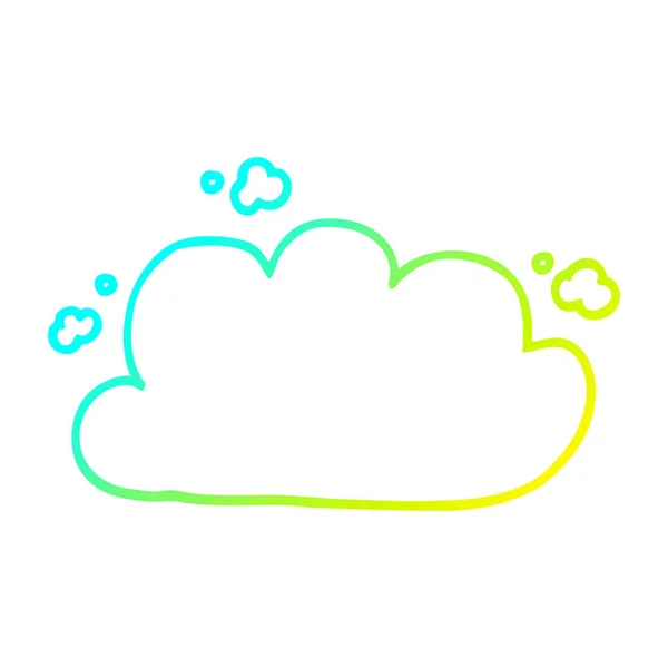 Cold gradient line drawing cartoon storm cloud — Stock Vector