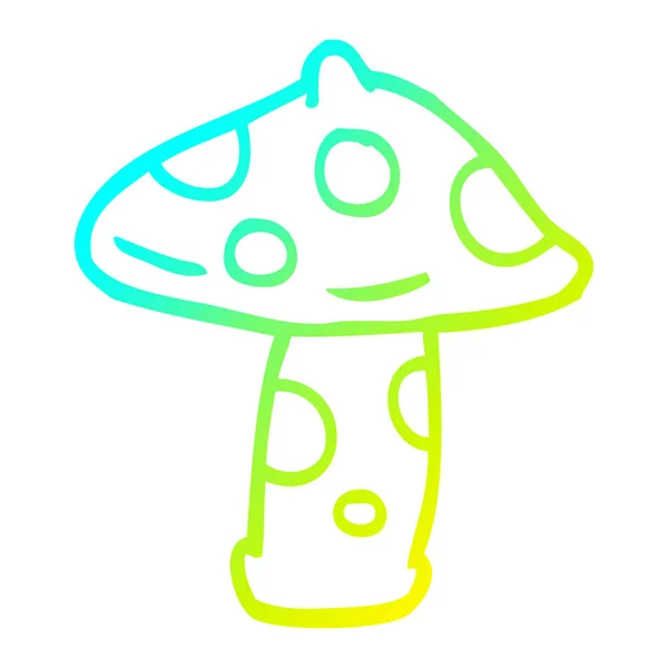 Linha gradiente frio desenho desenhos animados toadstool — Vetor de Stock