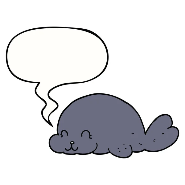 Cute cartoon seal and speech bubble — Stock Vector