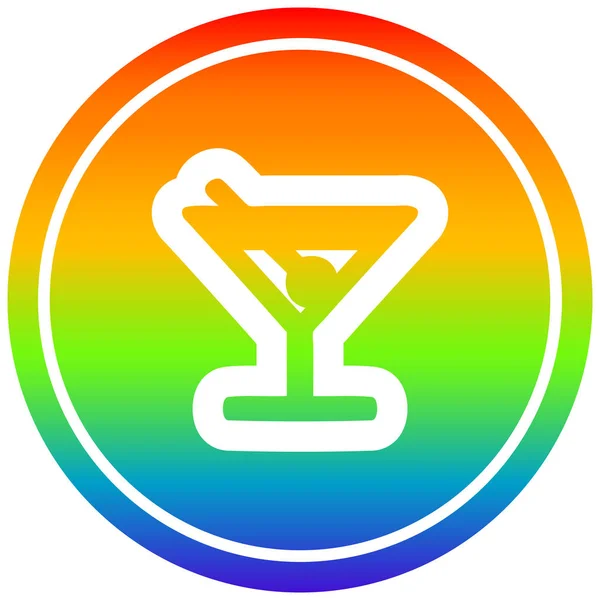 Cocktail avec circulaire olive dans le spectre arc-en-ciel — Image vectorielle
