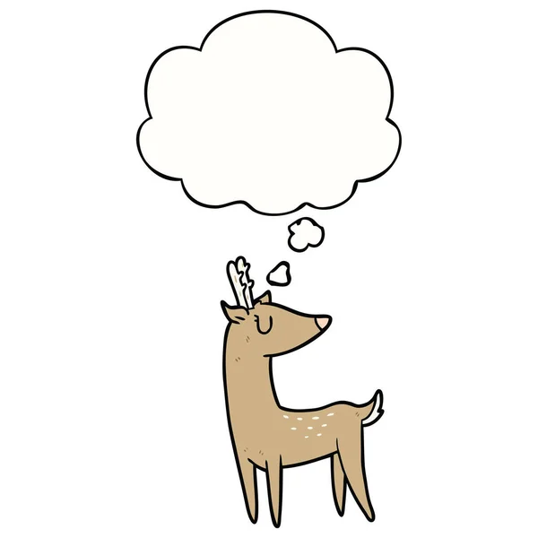 Cartoon deer and thought bubble — Stock Vector