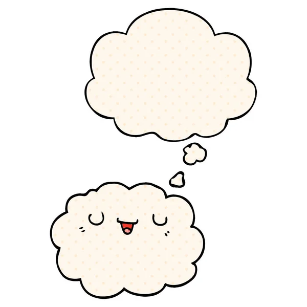 Karikatúra felhő és a gondolat buborék képregény stílusban — Stock Vector