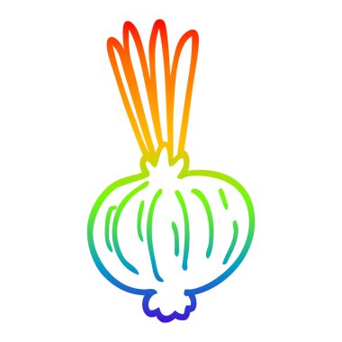 gökkuşağı gradyan çizgi çizim karikatür soğan