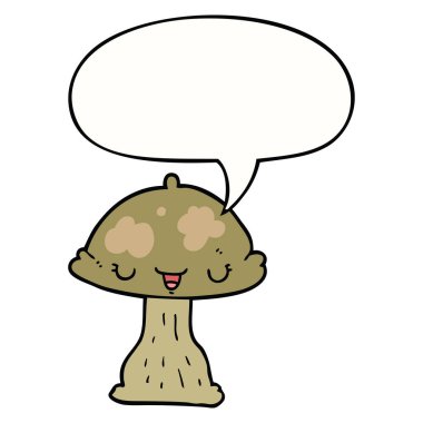 karikatür toadstool ve konuşma balonu