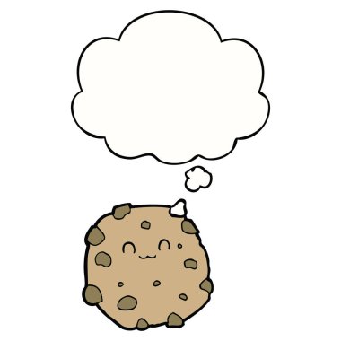 karikatür bisküvi ve düşünce kabarcık