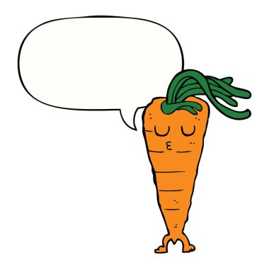 karikatür havuç ve konuşma balonu