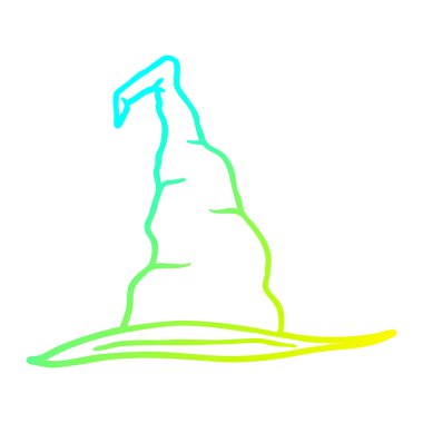 soğuk degrade çizgi çizim karikatür cadı şapka