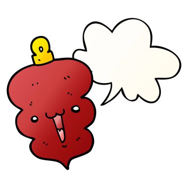 karikatür noel dekorasyon bauble ve konuşma balonu pürüzsüz 