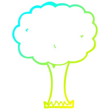 soğuk degrade çizgi çizim karikatür ağacı