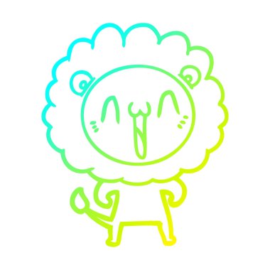 soğuk degrade çizgi çizim mutlu karikatür aslan