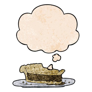 karikatür et pasta ve grunge doku desen st düşünce balonu