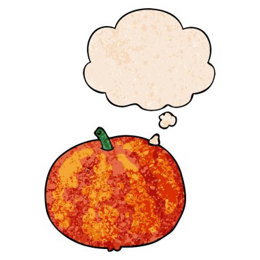 grunge doku desen tarzı karikatür kavun ve düşünce balonu