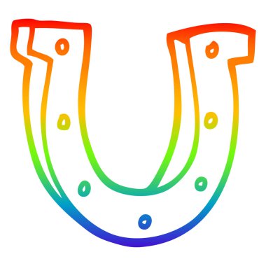 gökkuşağı gradyan çizgi çizim karikatür altın at ayakkabısı