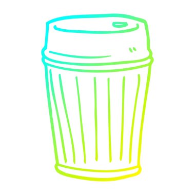 soğuk degrade çizgi çizim karikatür kahve fincanı