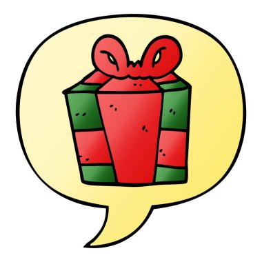 çizgi film mevcut ve düzgün degrade tarzında konuşma balonu