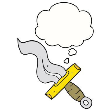 karikatür hançer ve düşünce balonu