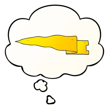 çizgi film sallanan afiş ve pürüzsüz degrade stil düşünce balonu