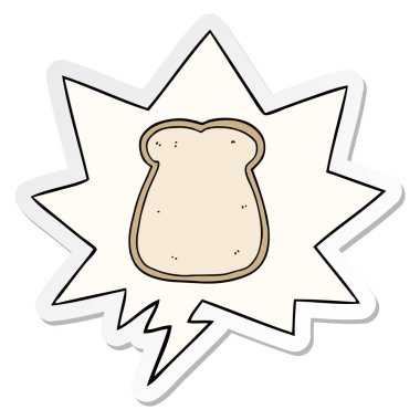 ekmek ve konuşma kabarcık etiket karikatür dilim