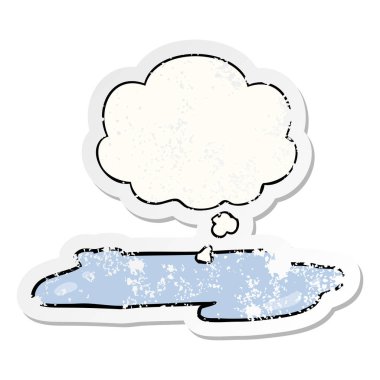 karikatür su birikintisi ve sıkıntılı yıpranmış sti olarak kabarcık düşünce