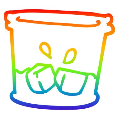 gökkuşağı gradyan çizgi çizim karikatür içki cam bardak