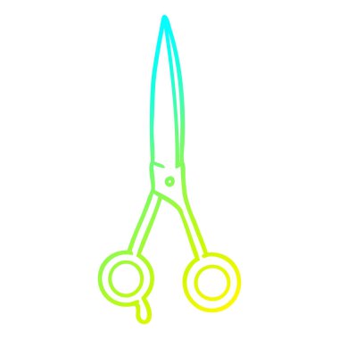 soğuk degrade çizgi çizim karikatür berber makas