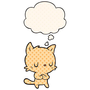 çizgi film kedi ve çizgi roman tarzında düşünce balonu