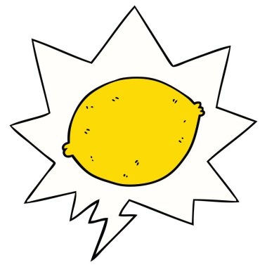 karikatür limon ve konuşma balonu