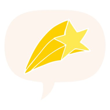 retro tarzında karikatür çekim yıldız ve konuşma balonu