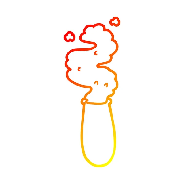Línea de gradiente caliente dibujo dibujos animados ciencia prueba tubo — Vector de stock