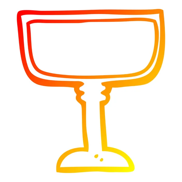 暖かいグラデーションライン描画漫画のワイングラス — ストックベクタ
