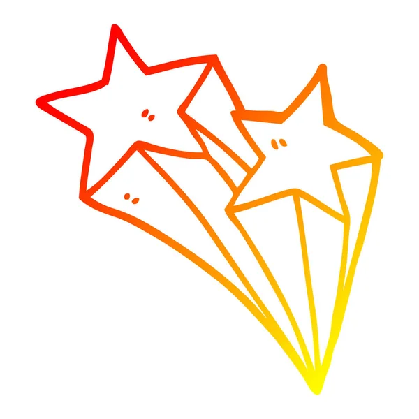 Ζεστό γραμμή ντεγκραντέ σχέδιο κινουμένων σχεδίων γυρίσματα αστέρια — Διανυσματικό Αρχείο