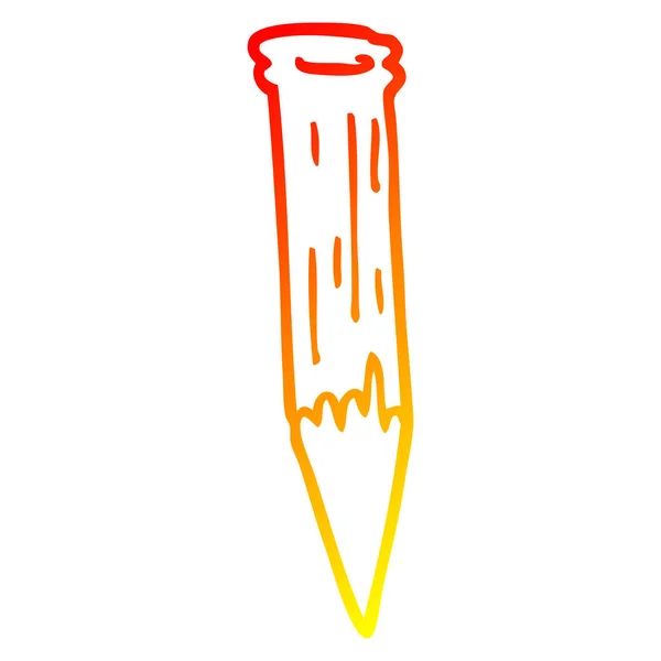 Warm gradient line drawing cartoon bloody vampire stake — Stock Vector