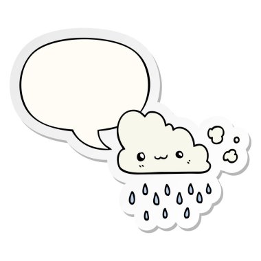karikatür fırtına bulut ve konuşma kabarcık etiket