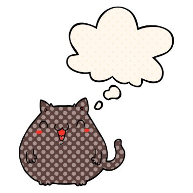çizgi film kedi ve çizgi roman tarzında düşünce balonu