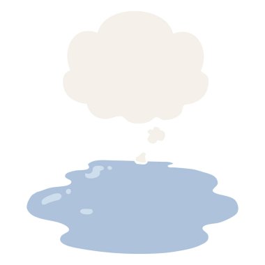 retro tarzısu su ve düşünce balonu karikatür su birikintisi