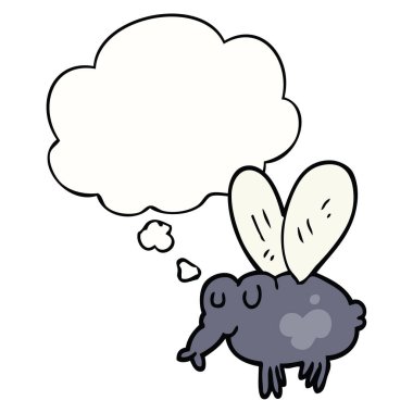 karikatür sinek ve düşünce balonu