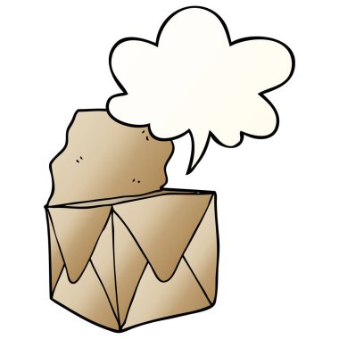 çizgi film paketi ve konuşma balonu pürüzsüz degrade tarzında