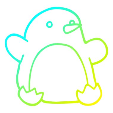 soğuk degrade çizgi çizim karikatür noel penguen