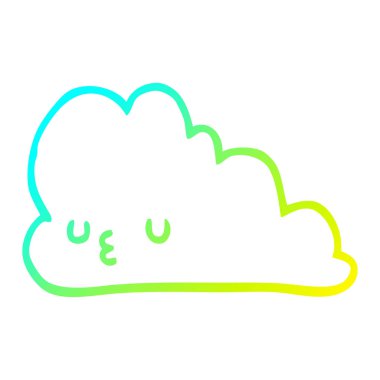 soğuk degrade çizgi çizim sevimli karikatür bulut