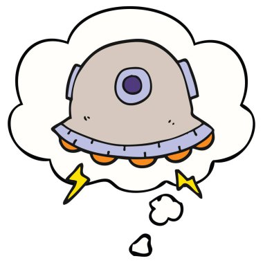 karikatür Ufo ve düşünce balonu