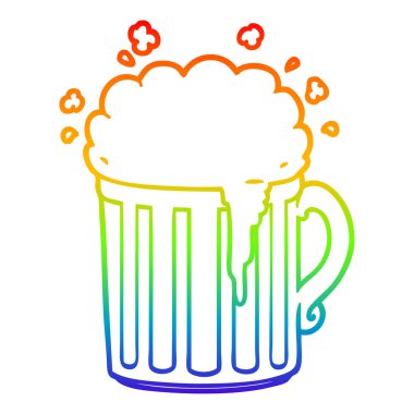 gökkuşağı gradyan çizgi çizim bira karikatür kupa