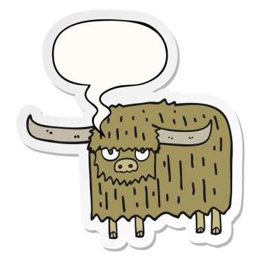 karikatür kıllı ve konuşma kabarcık etiket