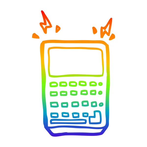 Arco iris gradiente línea dibujo dibujos animados calculadora — Archivo Imágenes Vectoriales