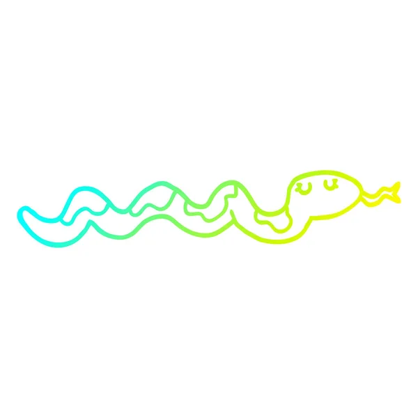 Froid gradient ligne dessin dessin animé serpent — Image vectorielle