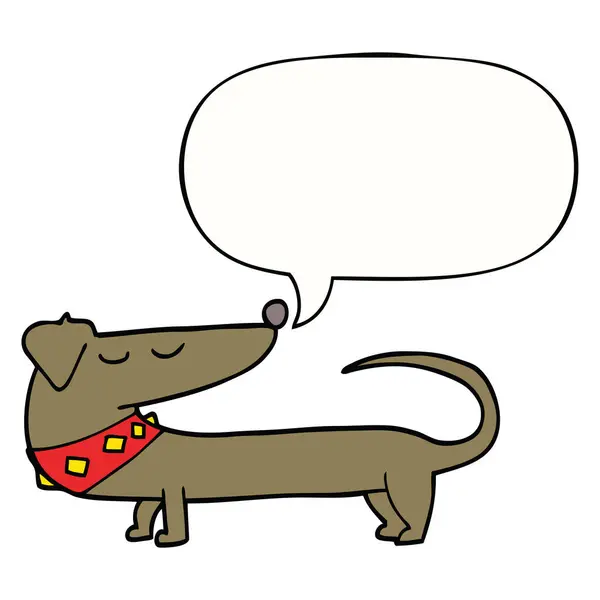 कार्टून कुत्रा आणि भाषण बबल — स्टॉक व्हेक्टर